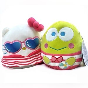 Hello Kitty & Keroppi Squishmallows Plush Set – Sanrio Kawaii Collectible – NWT